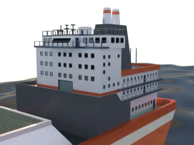 Tanker Ship Low-poly 3D model