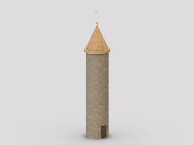 Medieval Castle Module 10 Low Poly PBR Realistic Low-poly 3D model