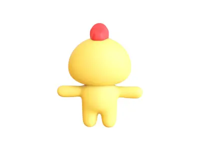 Character003 Chubby Chicken Low-poly 3D model