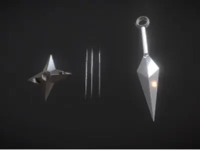 Ninja Tools Bundle  Low-poly 3D model
