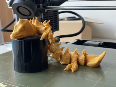Flexi lizard reptile beach fantas print in place Free 3D print model