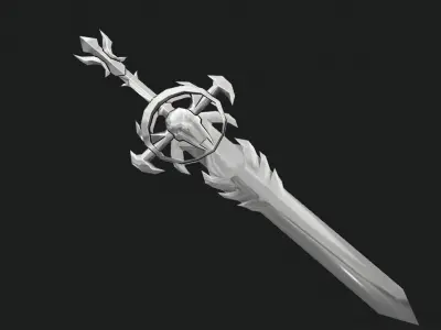 Futuristic Sword Low-poly 3D model 3