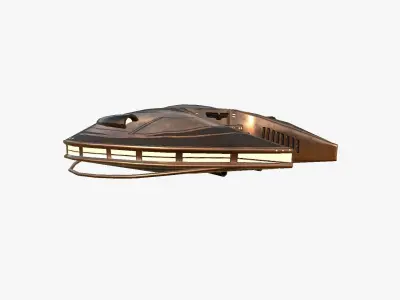 Alien Spaceship UFO D06 Copper - Sci Fi Spacecraft Design Low-poly 3D model