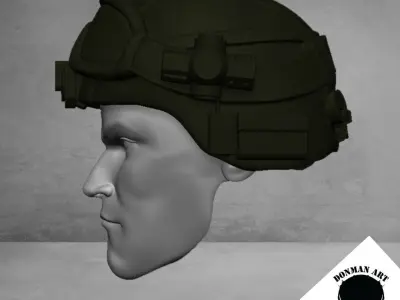 Tactical Helmet Without Goggles for 6 inch action figures 3D print model