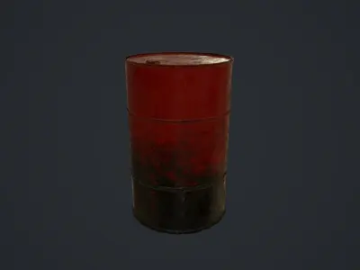 Metal Barrel Low-poly 3D model order