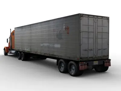 Truck Trailer Low-poly 3D model Low-poly