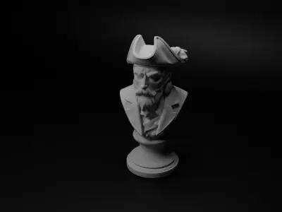 Pirate Bust Chess 3D print model shop
