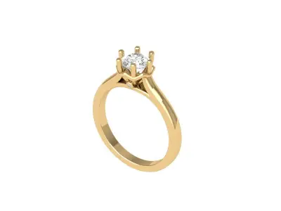 Solitaire Engagement Ring 3D print model 31
