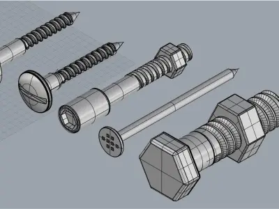 Screws top 5 3D model