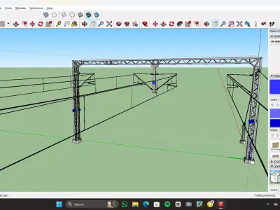 indian railways ohe 4 tracks Free low-poly 3D model