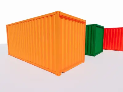 40 and 20 feet Container Model Parametrized  3D model