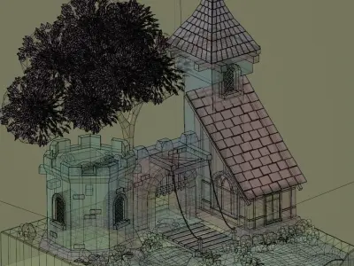 Castle LowPoly  Low-poly 3D model