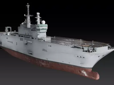 FS Mistral Amphibious Assault ship Low-poly 3D model