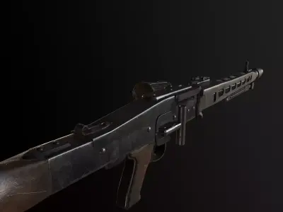 MG-42 WW2 German Machine gun Low-poly 3D model