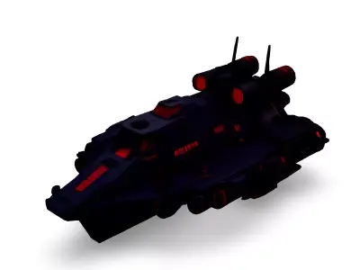 SciFi Combat Hovercraft Black Manta Low-poly 3D model