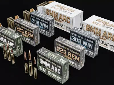 ARC Ammo With Ammo Box Pack Low-poly 3D model