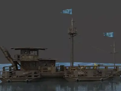 Post Apocalyptic Boat 3D model