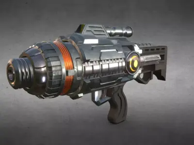 gun laser 02 Low-poly 3D model