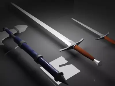 Weapon set axe Free low-poly 3D model