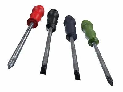 OLD SCREWDRIVER  Low-poly 3D model