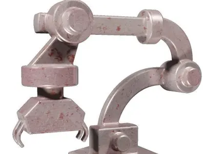 Metallic Robot Arm Low-poly 3D model