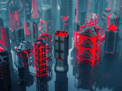 SCI FI Mechanisms Kitbash Set - 100 Pieces 3D model