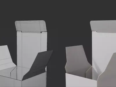 Low Poly Open Carton Box Folding Packaging Low-poly 3D model