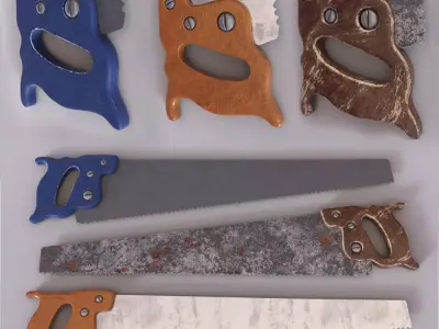 Handsaw tool Low-poly 3D model