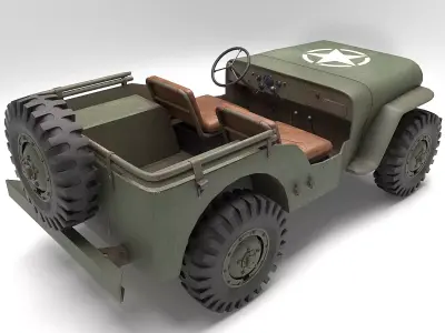 Military USA Vehicle of World War II  Low-poly 3D model