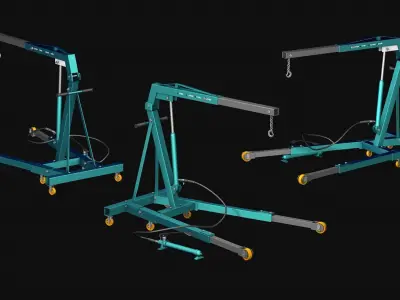 Hydraulic folding crane R2 3D model