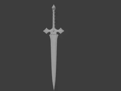Fantasy Dark Steel Sword  Game Ready 3D Model  3D model