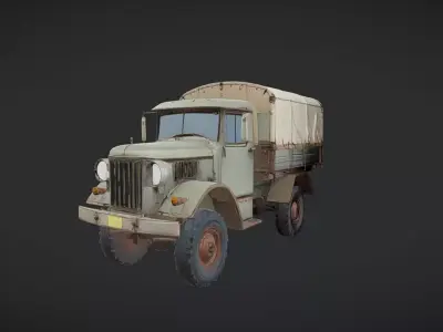 military-style cargo truck 3D model