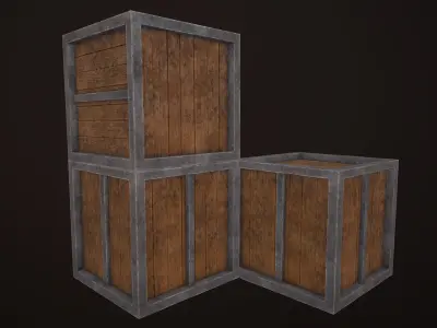 Crate-Box wooden crate Free low-poly 3D model