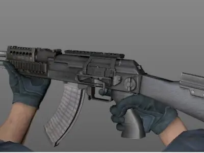 AK47 fbs with 8 animations Low-poly 3D model