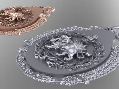 simple old Pahlavi pendant 3D print model