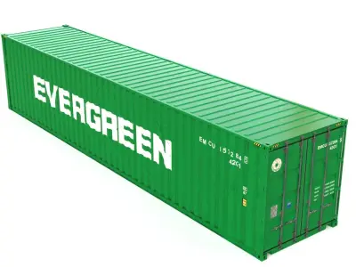 40 feet EVERGREEN standard shipping container 3D model