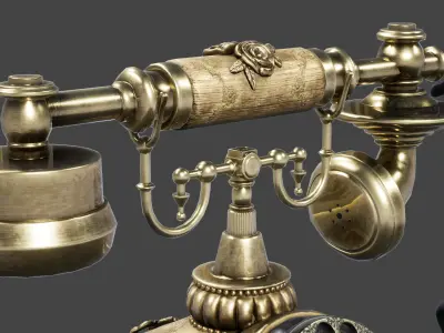 Antique Telephone Low-poly 3D model buy