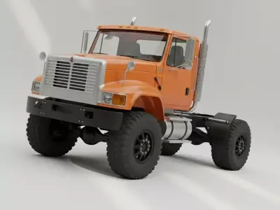 International Work star 7600 Day Cab  Low-Poly Truck 3D Model Low-poly 3D model