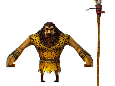 Low Poly Cartoon Creature Hunter Low-poly 3D model