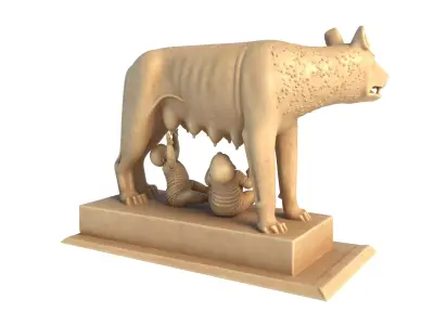 Capitoline Wolf Low-poly 3D model