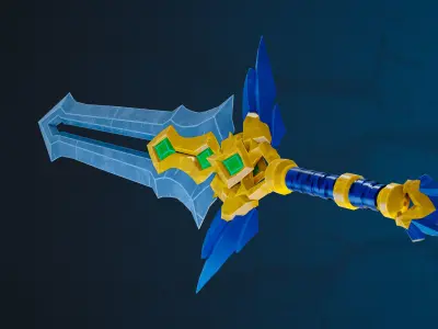 Crystal Sword Low-poly 3D model purchase