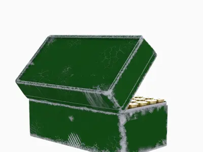 Patrons bullets Box scratched Round ammo 3D model