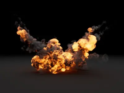 High and Low Resolution Medium Explosion - vdb animated 3D model