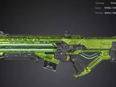 Futuristic Rifle Gun 3D model