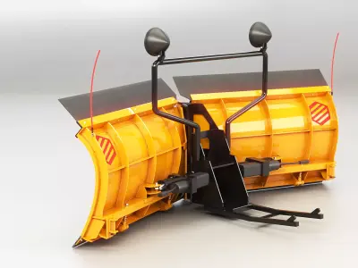 Snowplow V Blade Low-poly 3D model