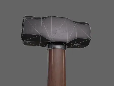 PBR Sledge Hammer V1c Low-poly 3D model
