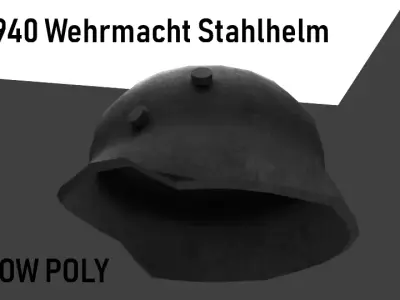 M1940 Wehrmacht Stahlhelm Low-poly 3D model
