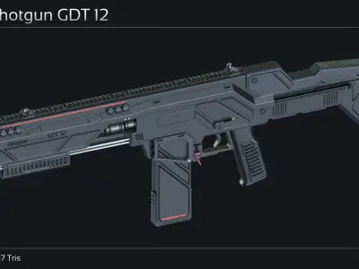 Scifi Shotgun GDT 12 Low-poly 3D model