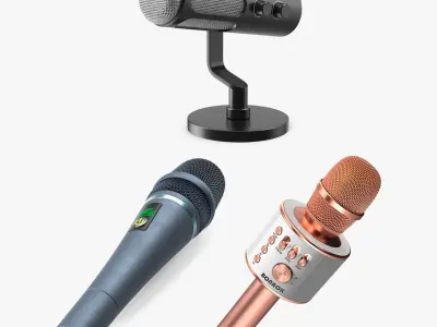 Wireless Microphones Collection 3D model