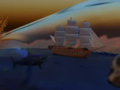 Ship in a bottle 3D model